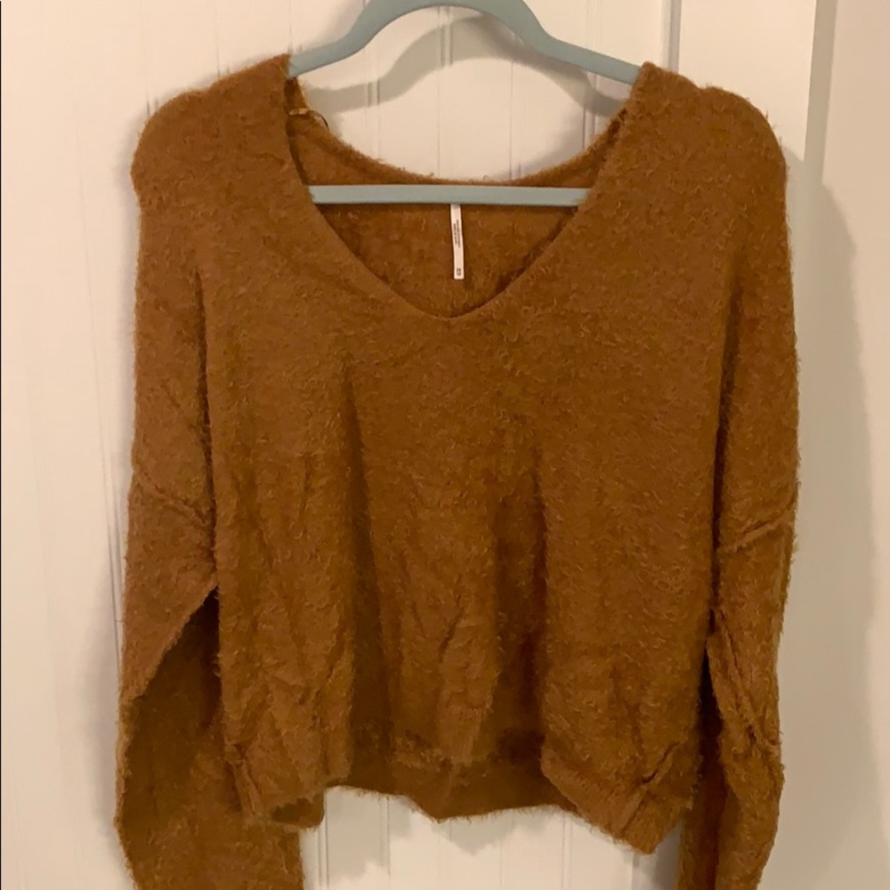 Gold cashmere sweater from Free People
